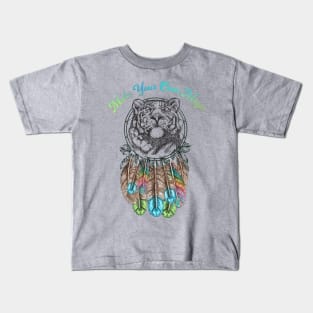 Make Your Own Magic, Rainbow Tiger Dream Catcher Kids T-Shirt